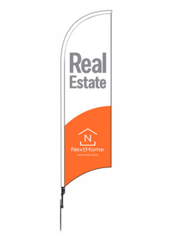 Real Estate Feather Flag Unit, 12-Foot- Printed on both sides